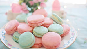 Pink And Blue Macarons Pastel Aesthetic Tumblr Laptop Wallpaper