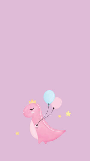 Pink And Cute Dinosaur Iphone Wallpaper