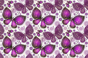 Pink And Purple Butterfly Pattern Wallpaper