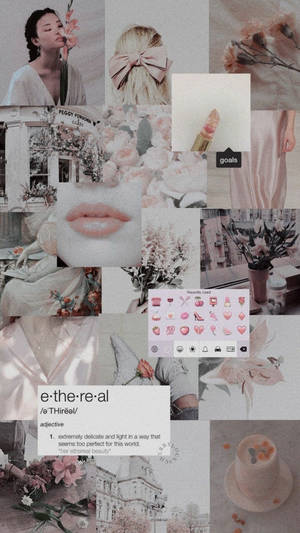 Pink And White Collage Wallpaper