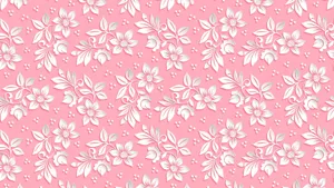 Pink And White Floral Patterns Wallpaper