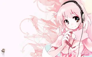 Pink Anime Aesthetic Sonico Wallpaper