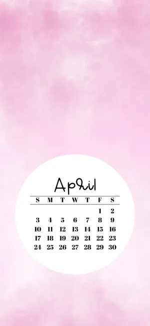 Pink April Calendar Background Wallpaper