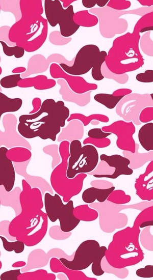 Pink Camouflage Bape Logo Wallpaper