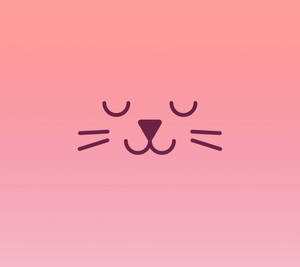 Pink Cat Drawing Wallpaper