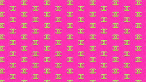 Pink Chanel Logo With Gold Wallpaper