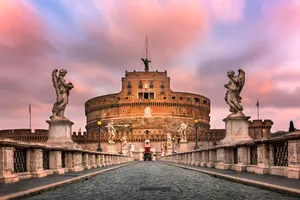 Pink Clouds Over Castel Santangelo Wallpaper