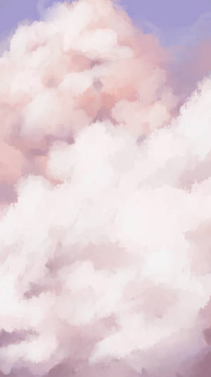 Pink Clouds Phone Painting Wallpaper