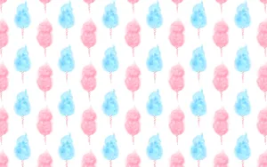 Pink Cotton Candy In Yellow Wallpaper