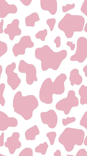 Pink Cow Print Portrait Wallpaper