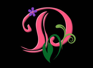 Pink Cursive Letter D Wallpaper