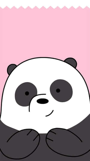 Pink Cute Cartoon Panda Wallpaper