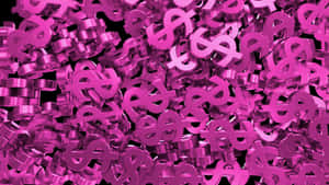 Pink Dollar Signs On Black Background Wallpaper