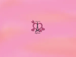 Pink Eiffel Tower Sketch Wallpaper