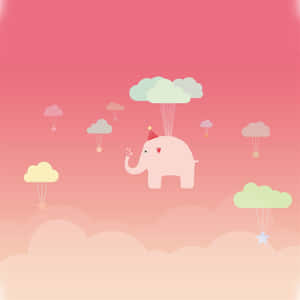 Pink Elephant Floating Cute Girly Ipad Wallpaper