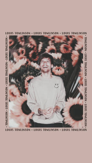 Pink Floral Aesthetic Louis Tomlinson Wallpaper