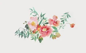 Pink Flowers Painting Art Nice Desktop Wallpaper