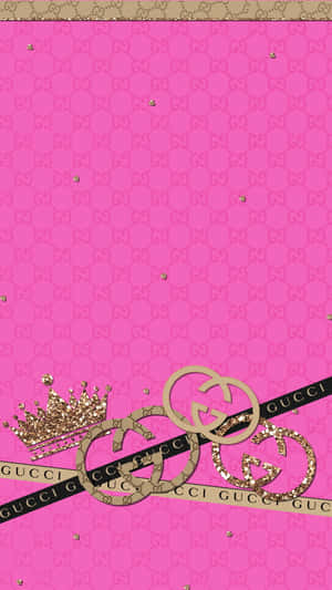 Pink Gucci Glitter Crown Wallpaper Wallpaper