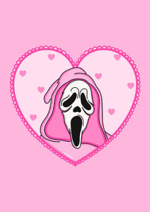 Pink Heart Ghostface Pfp Wallpaper