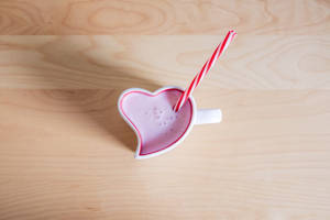 Pink Heart Milkshake Wallpaper