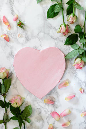 Pink Heart Shaped Paper Wallpaper