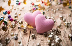 Pink Hearts Love Full Hd Wallpaper