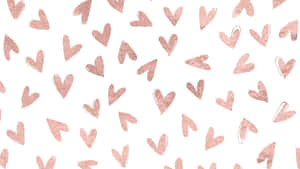 Pink Hearts On White Background Wallpaper