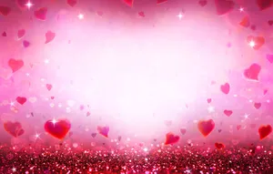 Pink Hearts Shine With Glitter Wallpaper