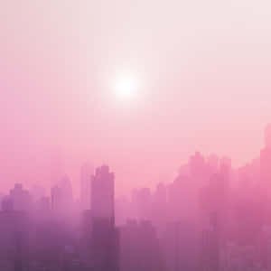 Pink Ipad City Dusk Photography Wallpaper