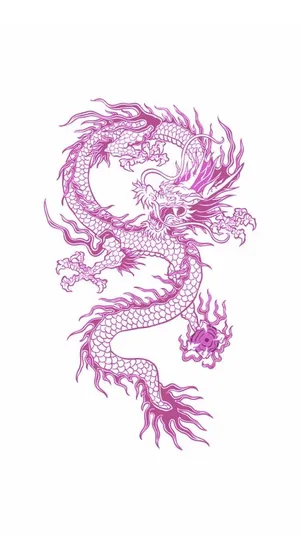 Pink Japanese Dragon Tattoo Wallpaper