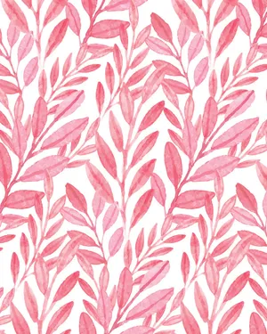 Pink Leaves On White Background Wallpaper