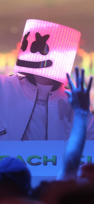 Pink Light Helmet Marshmello Hd Iphone Wallpaper