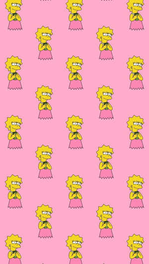 Pink Lisa Simpson Aesthetic Wallpaper