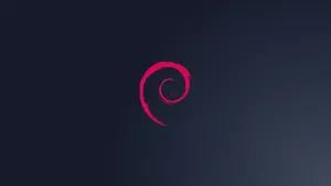 Pink Minimal Debian Logo Wallpaper