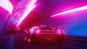 Pink Neon Lamborghini Wallpaper