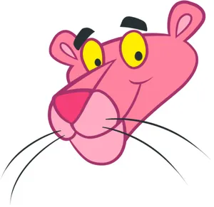 Pink Panther Head Illustration Wallpaper