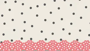 Pink Preppy Lace And Black Dots Wallpaper