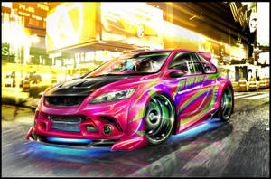 Pink Racing Car Wallpaper