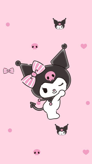 Pink Rival Of My Melody Kuromi Wallpaper