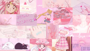 Pink Sailor Moon Aesthetic Collage Wallpaper