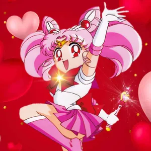 Pink Sailor Moon Character Pose Wallpaper