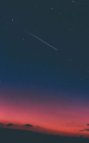 Pink Sky Shooting Star Aesthetic Tablet Wallpaper