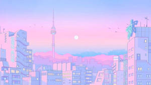 Pink Skyline Pastel Aesthetic Tumblr Laptop Wallpaper