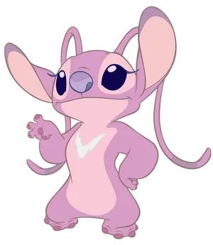 Pink Stitch Character Design Wallpaper