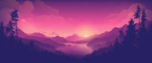 Pink Sunset Sky Digital Art Wallpaper