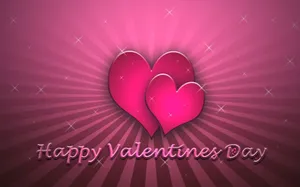 Pink Valentine Day Sparkly Hearts Wallpaper