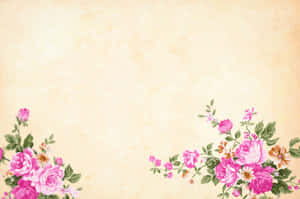 Pink Watercolor Floral Shrubs Wallpaper