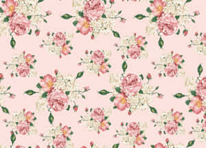 Pink White Floral Design Wallpaper
