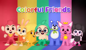 Pinkfong Colorful Friends Art Wallpaper