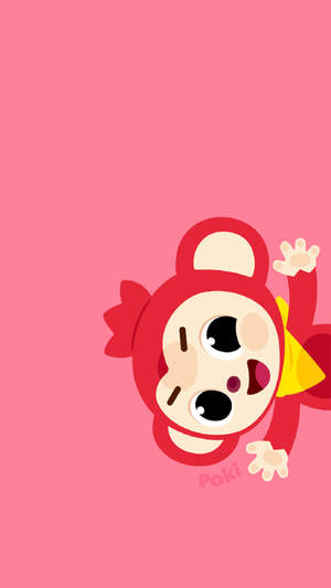 Pinkfong Poki Red Art Wallpaper